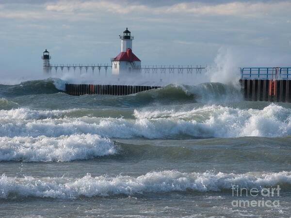 Wind Art Print featuring the photograph Tumultuous Lake by Ann Horn