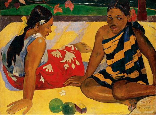 Paul Gauguin Art Print featuring the painting Two Women Of Tahiti by Paul Gauguin