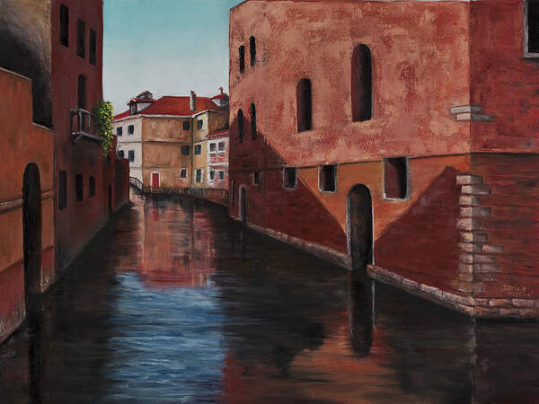 City Art Print featuring the painting Venice Canal by Darice Machel McGuire