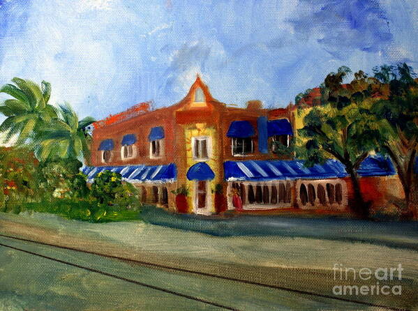 America Art Print featuring the painting Vic and Angelos in Downtown Delray Beach by Donna Walsh