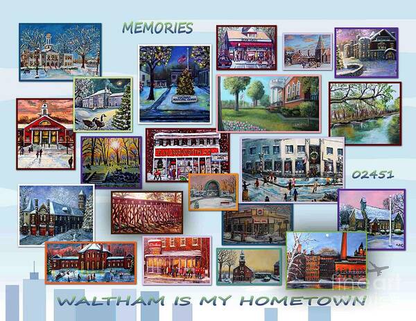 Waltham Art Print featuring the painting Waltham is My Hometown by Rita Brown