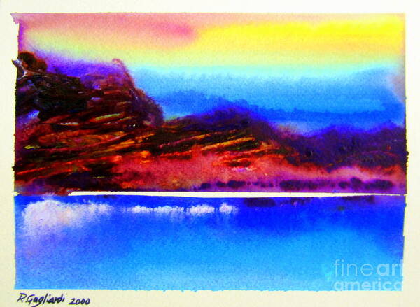 Australia Art Print featuring the painting Water pool in the NT Australia by Roberto Gagliardi