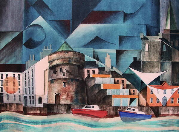 Val Byrne Art Print featuring the painting Waterford Quays by Val Byrne