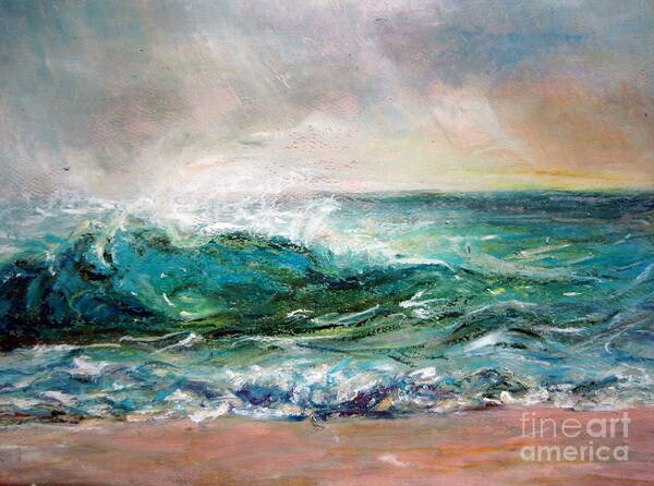 Waves Art Print featuring the painting Waves by Jieming Wang