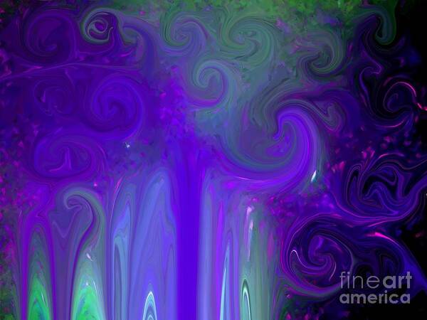 Abstract Art Print featuring the photograph Waves of Violet - Abstract by Susan Carella