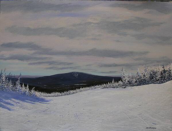 Ski Art Print featuring the painting West Meadow by Ken Ahlering