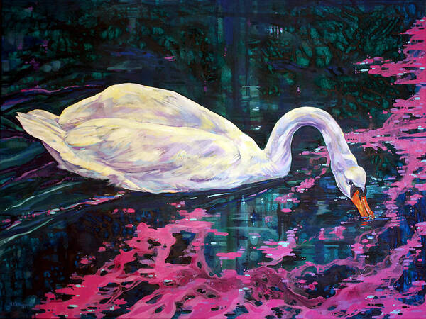 Bird Art Print featuring the painting Where lilac fall by Derrick Higgins