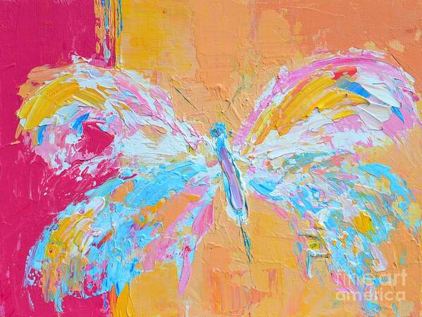 Whimsical Butterfly Acrylic Painting Modern Impressionist Style Art Print featuring the painting Whimsical Butterfly by Patricia Awapara