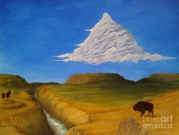 John Lyes Art Print featuring the painting White Cloud by John Lyes