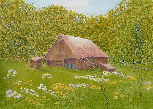 Whole Lot Of Shaking Going On Art Print featuring the painting Whose Barn - What Barn - My Barn by Joel Deutsch