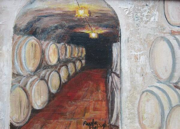 Tuscany Art Print featuring the painting Wine Cellar by Paula Pagliughi