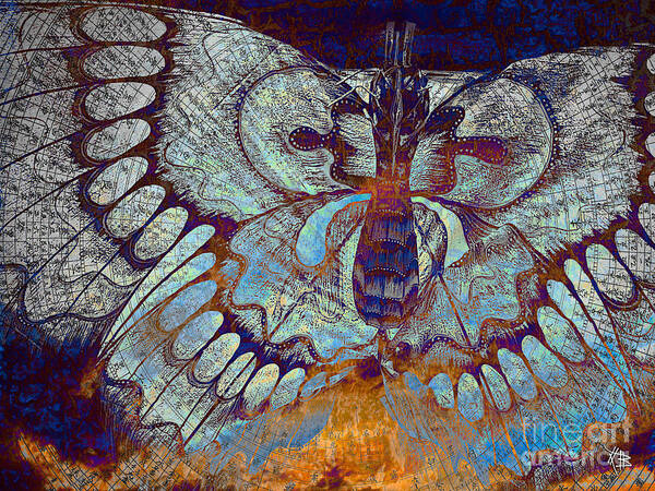 Butterfly Art Print featuring the mixed media Wings of Destiny by Christopher Beikmann