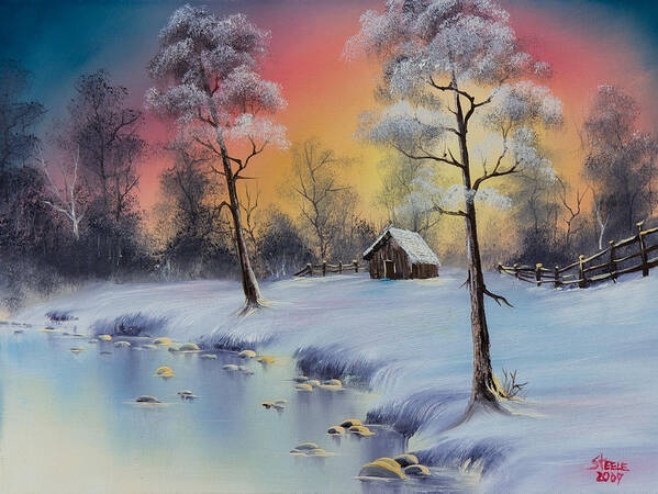 Landscape Art Print featuring the painting Winter's Grace by Chris Steele