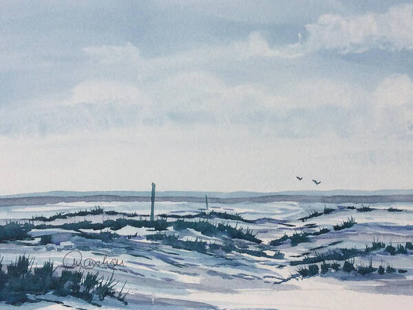 Glenn Marshall Yorkshire Artist Art Print featuring the painting Winter on the Moors by Glenn Marshall