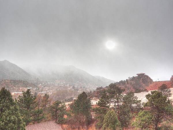 Winter Storm Art Print featuring the photograph Winter Storm in Summer with Sun by Lanita Williams