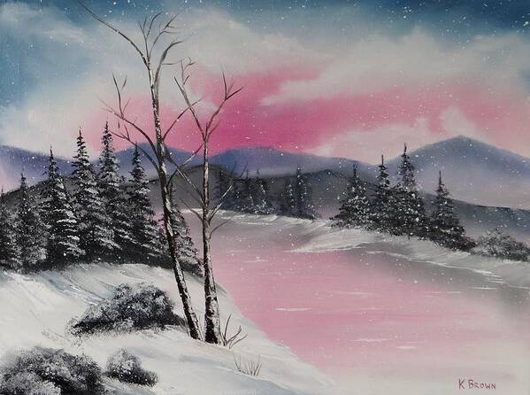 Landscape Paintings Art Print featuring the painting Winter Wonderland by Kevin Brown