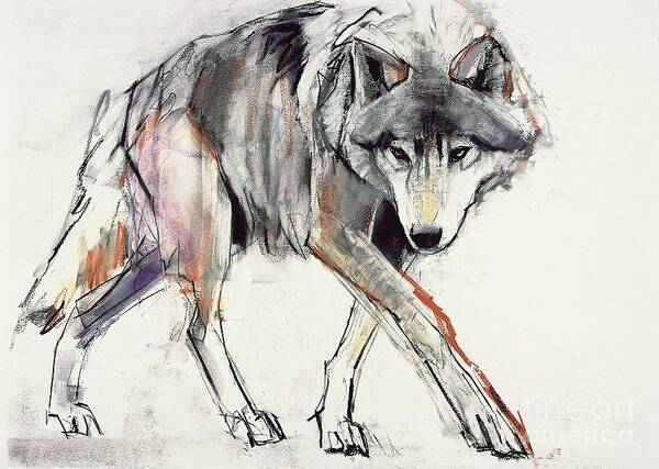 Wolf Art Print featuring the painting Wolf by Mark Adlington