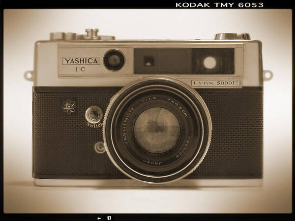 Classic Film Camera Art Print featuring the photograph Yashica Lynx 5000E 35mm Camera by Mike McGlothlen