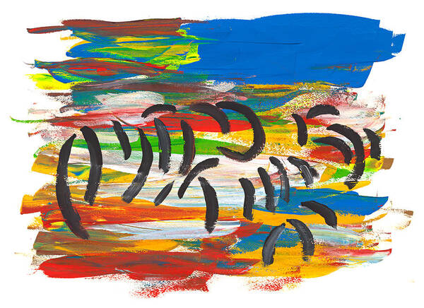 Contemporary Art Print featuring the painting Zafari by Bjorn Sjogren