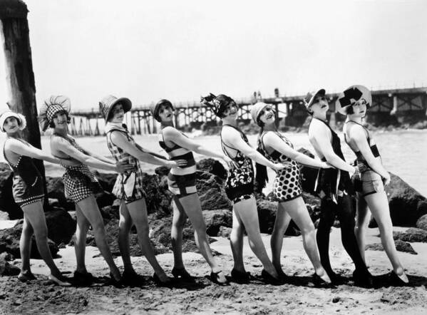 1916 Art Print featuring the photograph Bathing Beauties, 1916 #1 by Granger