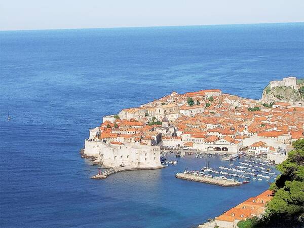 Croatia Art Print featuring the drawing Dubrovnik Former Yugoslavia Croatia #1 by Joseph Hendrix