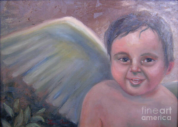 Angel Art Print featuring the painting El Querubin #1 by Lilibeth Andre