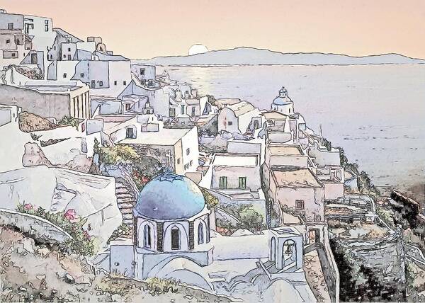 Greece Art Print featuring the photograph Santorini Sunrise #1 by Joseph Hendrix
