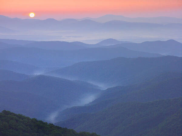 00176040 Art Print featuring the photograph Sunset Over The Pisgah National Forest #1 by Tim Fitzharris