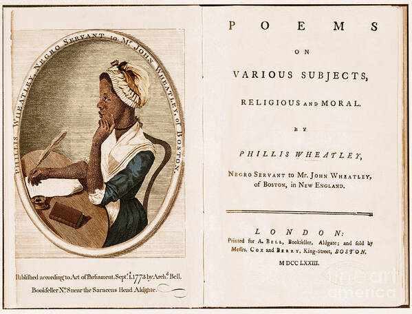 History Art Print featuring the Phillis Wheatley, African-american Poet #4 by Photo Researchers