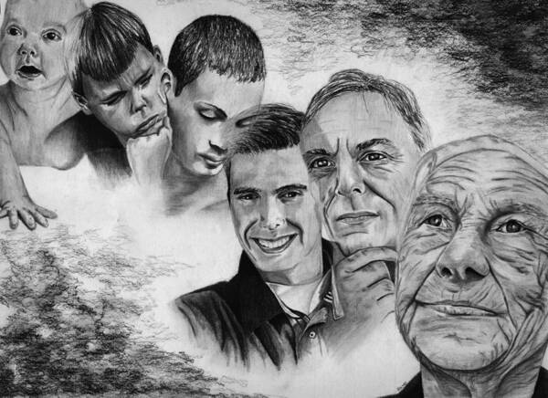 Aging Art Print featuring the drawing A Look Through Time by Vic Ritchey