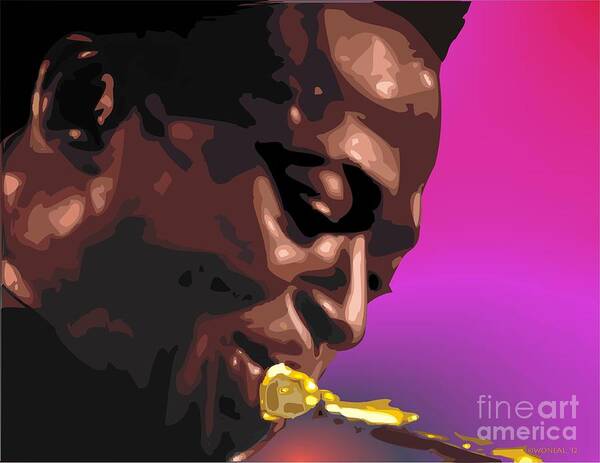 Portraits Art Print featuring the digital art A Portrait of Miles by Walter Neal