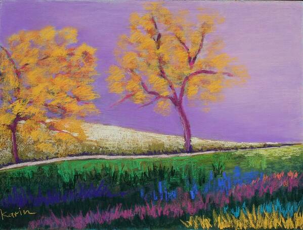 Landscape Art Print featuring the painting Amish Trees by Karin Eisermann