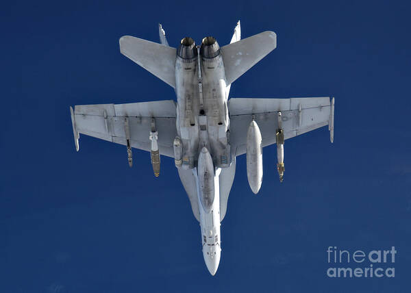Color Image Art Print featuring the photograph An Fa-18 Hornet On Patrol by Stocktrek Images