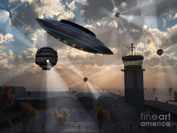 Digitally Generated Image Art Print featuring the digital art Artists Concept Of Stealth Technology by Mark Stevenson