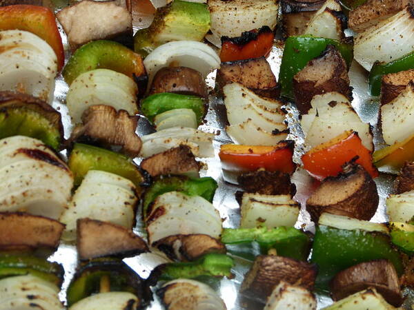 Fresh Art Print featuring the photograph BBQ grilled vegetables by Richard Bryce and Family