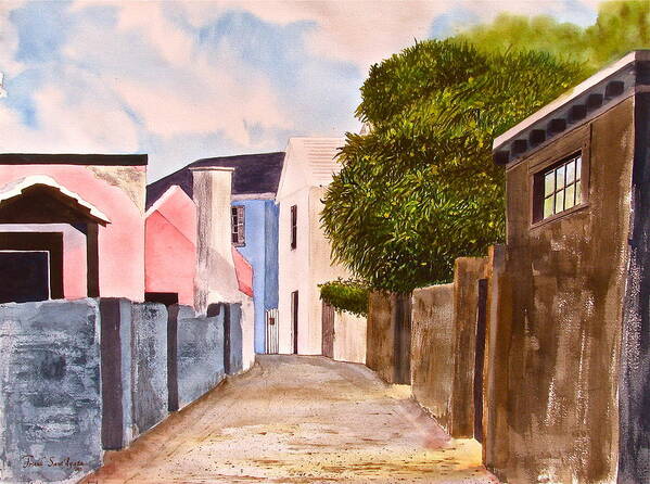 Bermuda Art Print featuring the painting Bermuda Alley by Frank SantAgata