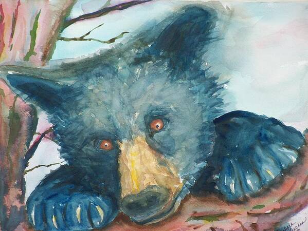 Black Bear Art Print featuring the painting Black Bear by Barbara McGeachen