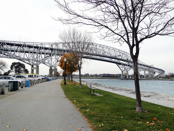 Bluewater Bridges Art Print featuring the mixed media Bluewater Bridges Sarnia Port Huron by Bruce Ritchie