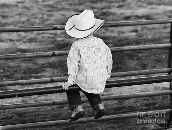 Cowboy Art Print featuring the photograph Born to be a Cowboy by Edward R Wisell