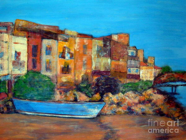 France Art Print featuring the painting Bouzigues France by Jackie Sherwood