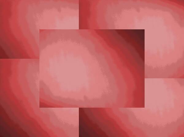 Abstract Art Print featuring the digital art Brushed In Red 1 by Tim Allen