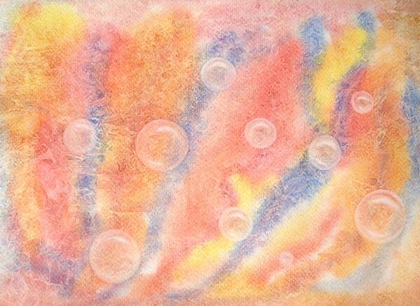 Abstract Watercolor Art Print featuring the painting Bubbles original abstract watercolor by Georgeta Blanaru