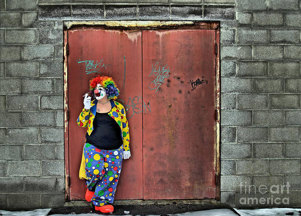 Clown Art Print featuring the photograph Clown Trash by Terry Doyle