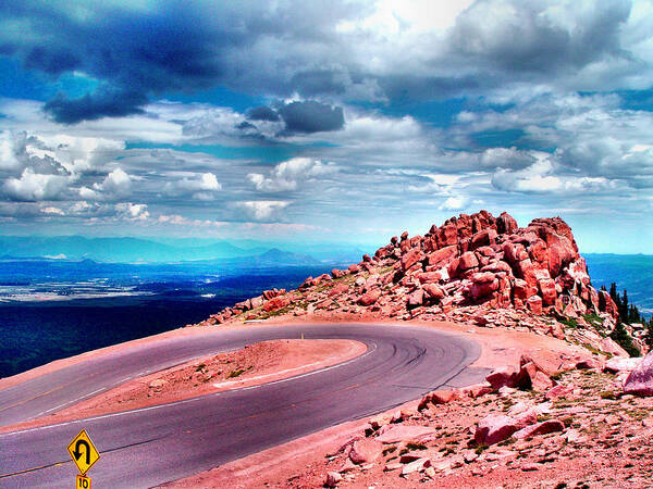 Pikes Peak Art Print featuring the digital art Colorado Bender by Barkley Simpson