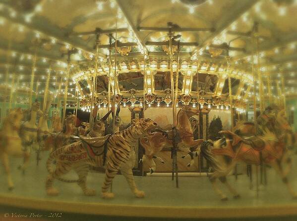 Carousel Art Print featuring the photograph Dentzel Carousel at Glen Echo Park Maryland by Victoria Porter