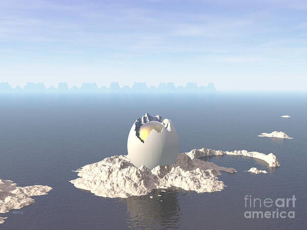 Digital Art Art Print featuring the digital art Egg Island by Phil Perkins