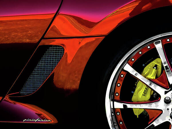 Exotic Art Print featuring the digital art Ferrari Wheel Detail by Douglas Pittman