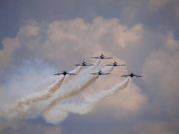 Flying Art Print featuring the photograph Flying in Formation by Julia Wilcox