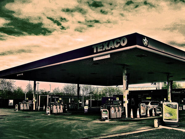 Gas Station Art Print featuring the photograph Gas Station by Katie Mann