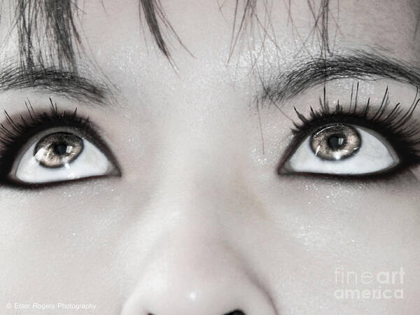 Eye Photograph Art Print featuring the photograph Goddess Eyes by Ester McGuire